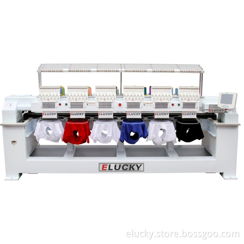 6 Heads Industry Embroidery Machine for Hat/Cap T-Shirt Flat Embroidery